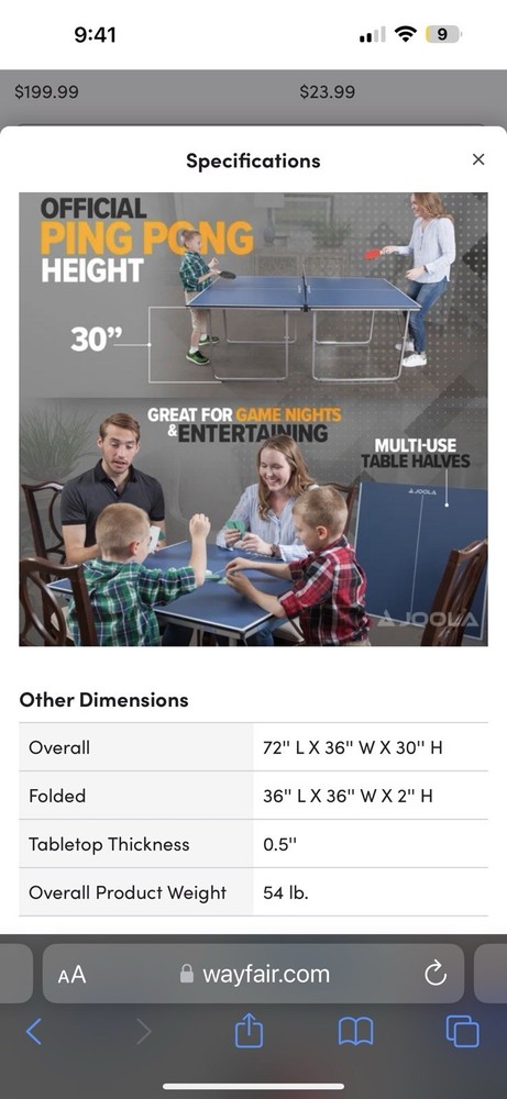 tennis table