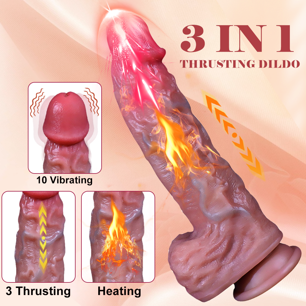 Telescopic Realistic Thrusting Dildo-Vibrator Sex-Toy for-Women-Remote Control