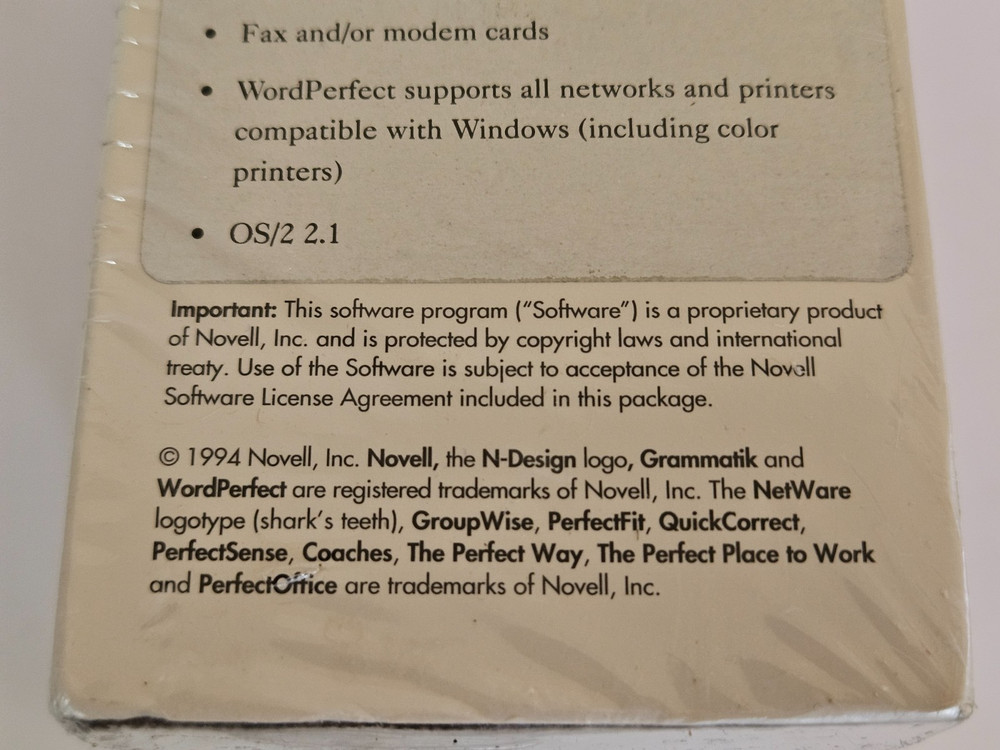 Novell Word Perfect 6.1 Windows Sealed HD Diskettes Word Processor