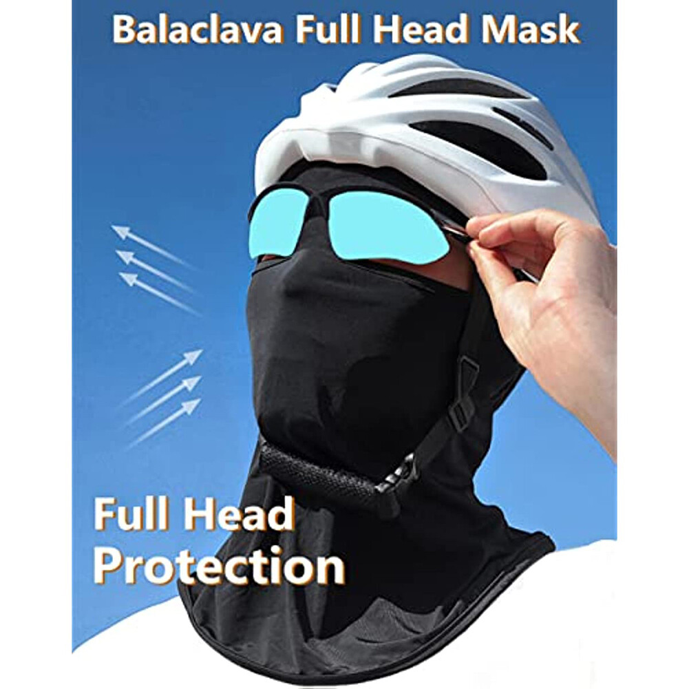 2 Hole Full Face Mask Thin Balaclava UV Protection Ski Sun Hood for Men Women