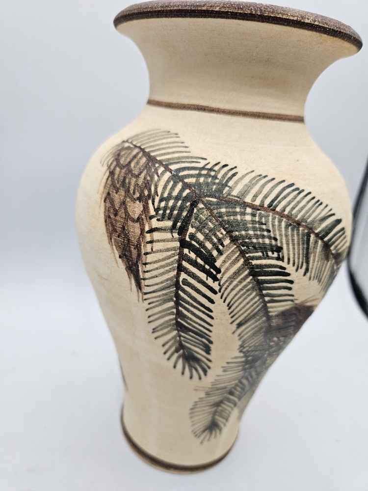 VTG. Tonala Vase with Pine Branch/Pine Cone