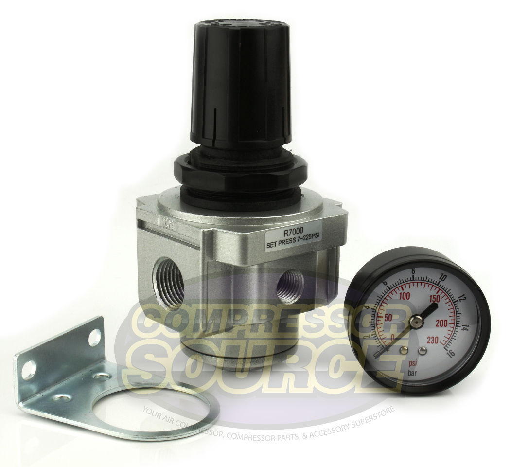 1/2" Air Compressor Pressure Regulator w/ Gauge Inline Industrial Quality
