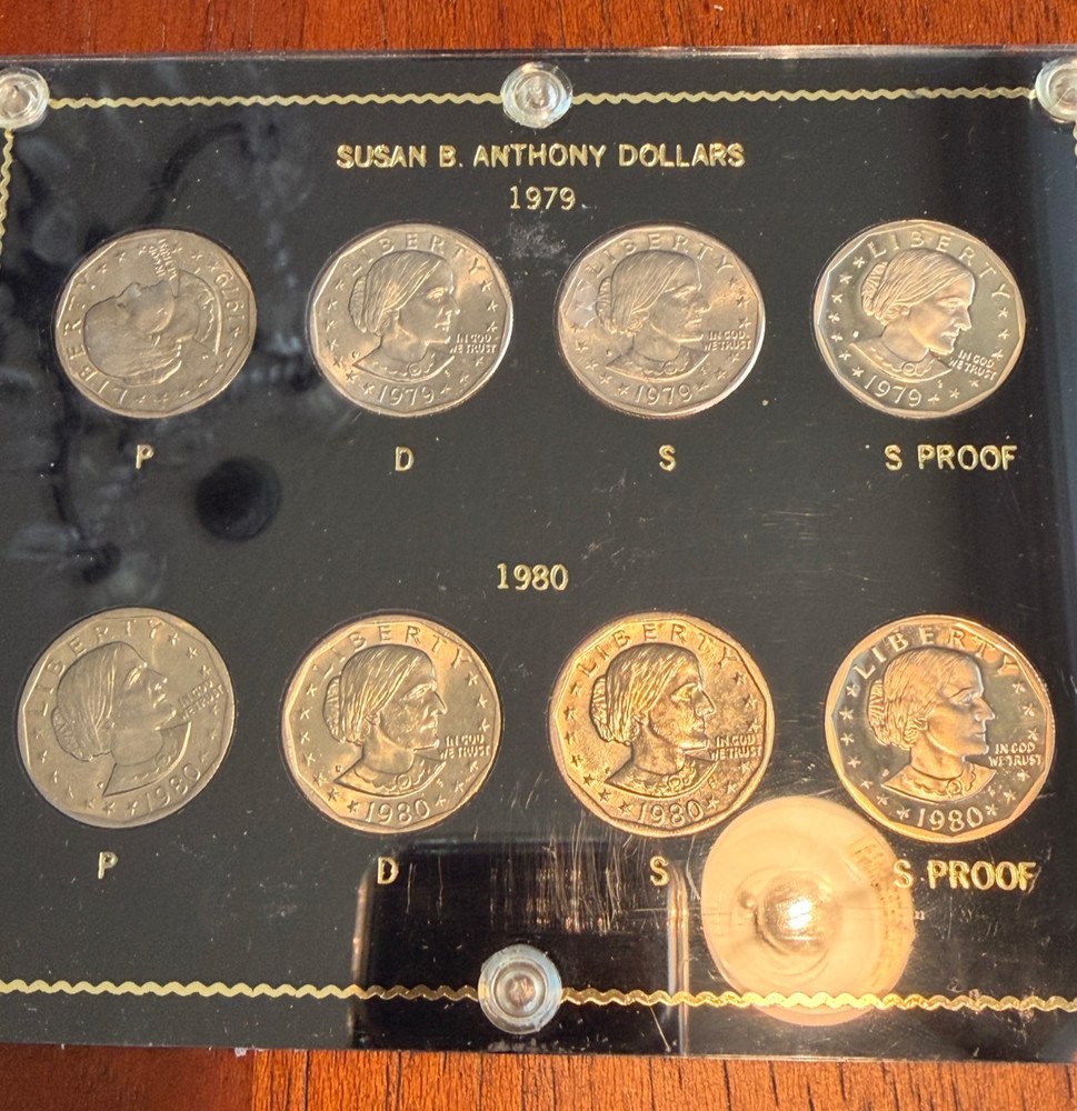 Complete Susan B Anthony Dollar 1979 PDS & PROOF 1980