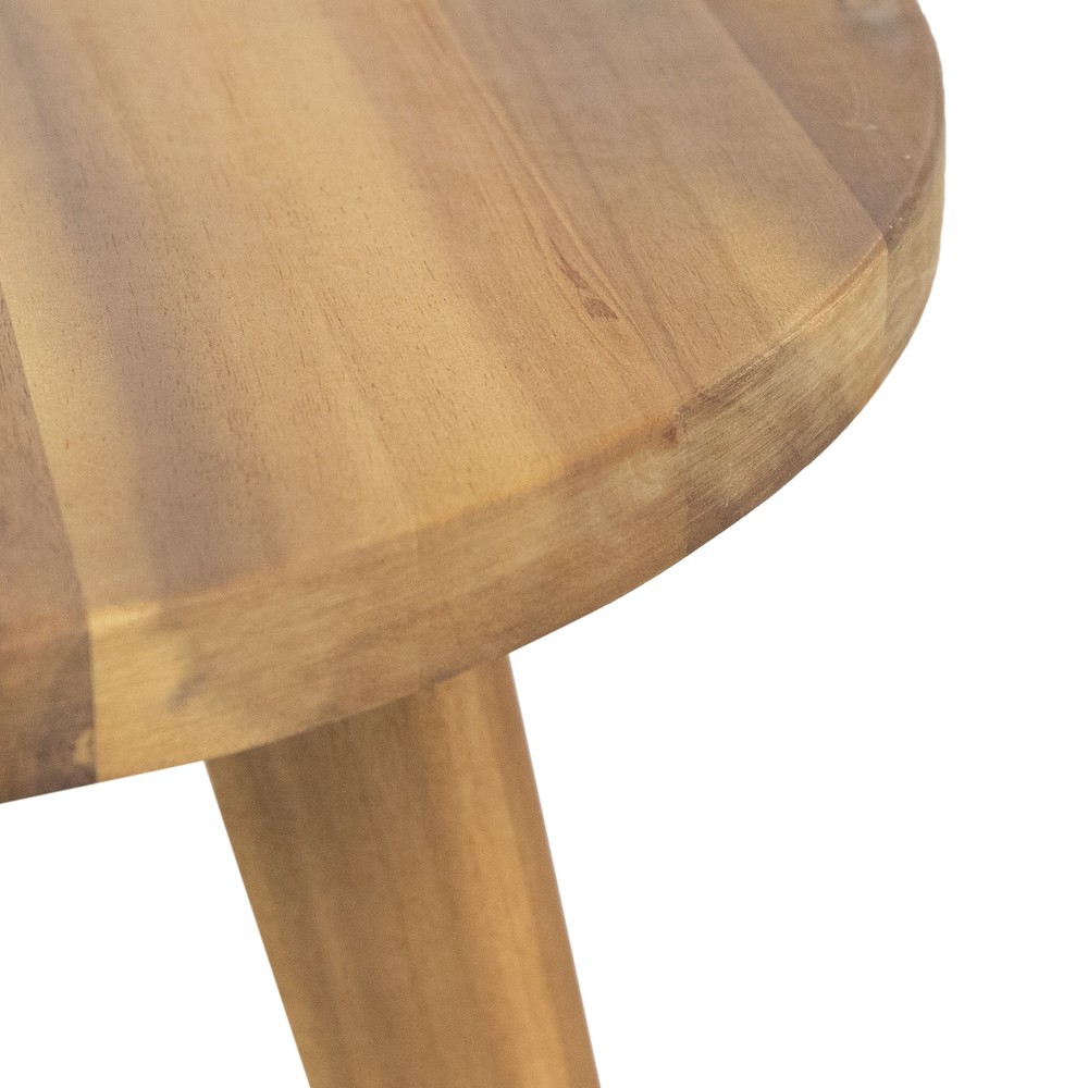 Solid Wood Round Side Table Natural Wooden Trendy End Table Rustic Center Table