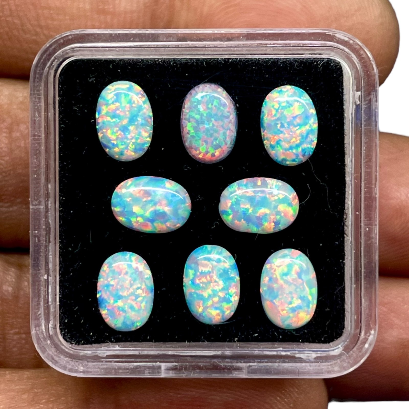 8 Pcs Australian Opal 7x5mm Oval Cabochon AAA Quality Lab Created Gemstone Lot