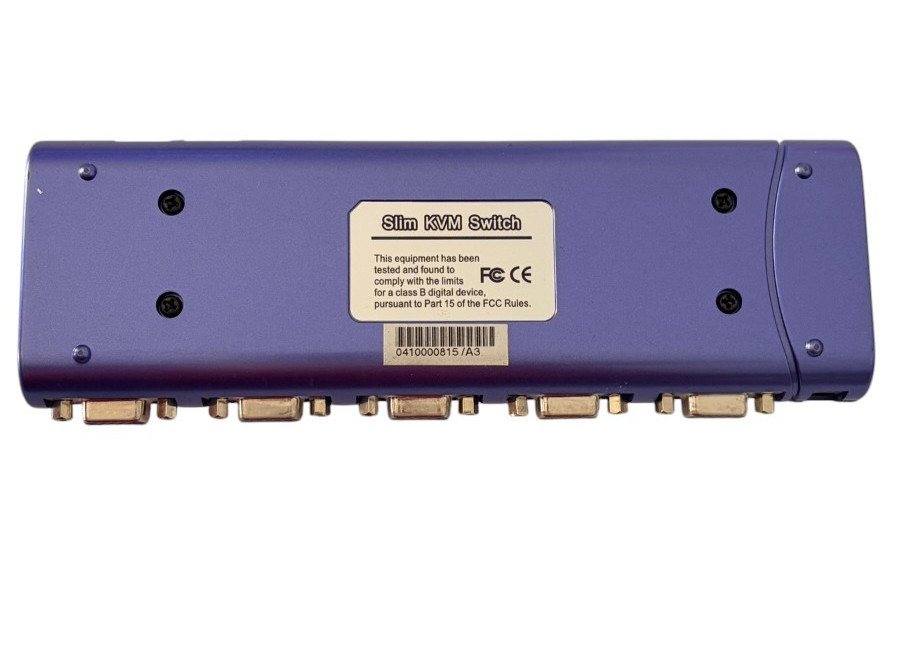 Slim KVM Switch 4 Port VGA PS/2 Keyboard Mouse Switch Box w/ Power Input