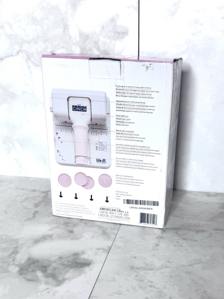 We R Memory Keepers Disc Cinch Book Binding Tool Pink Open Box - Never Used