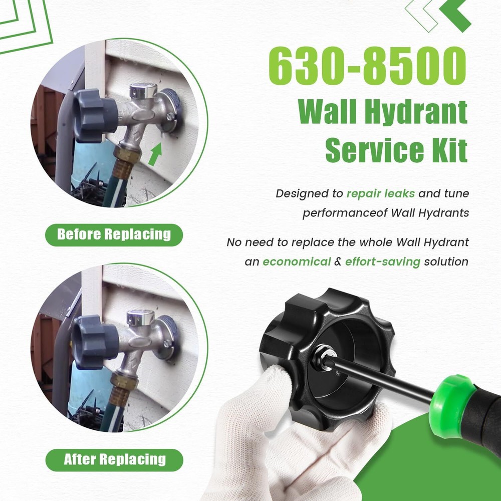 Replacement for Prier 300 400 500 630-8500 Wall Hydrant Complete Service Kit