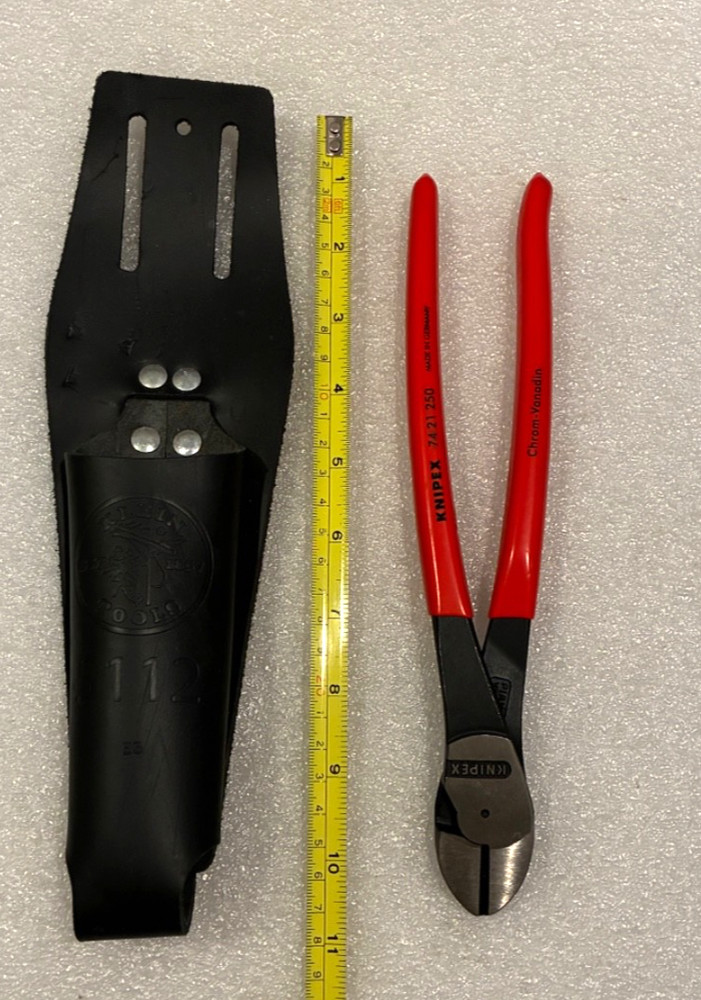 Knipex High Leverage Diagonal Cutters 10" 74 21 250 / angled / WITH HOLSTER