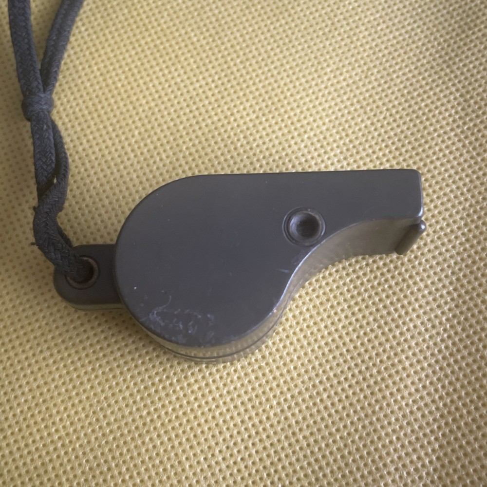 Vintage WW2 U.S. Era OD Green Plastic Whistle Works!