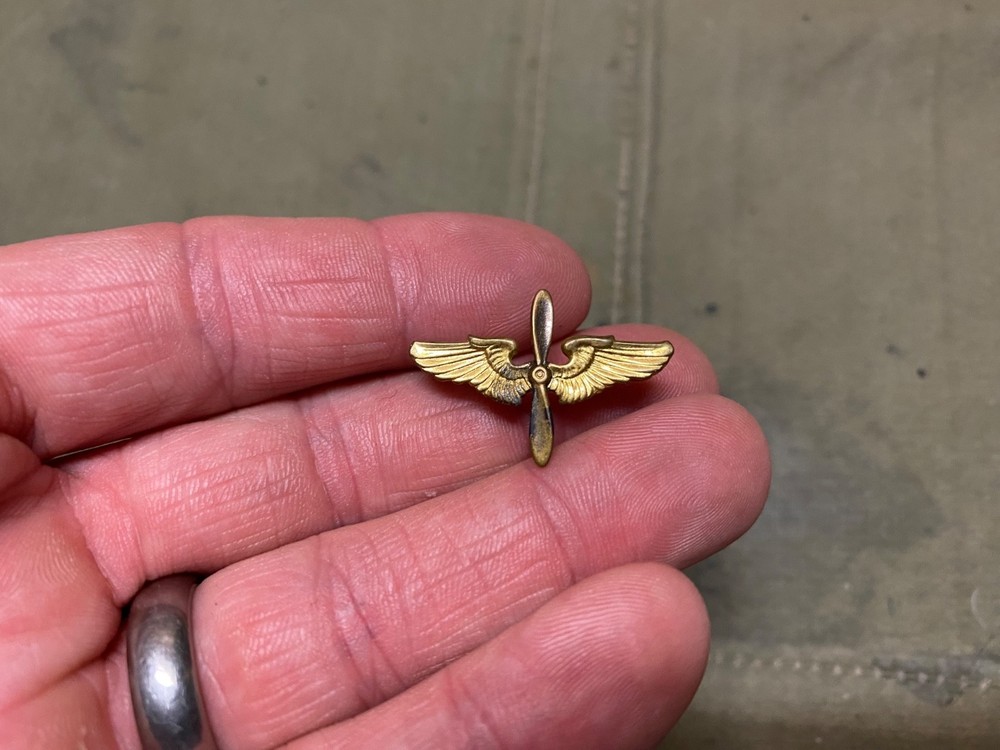 ORIGINAL WWII US ARMY AIR CORPS FORCE OFFICER JACKET SHIRT COLLAR RANK INSIGNIA