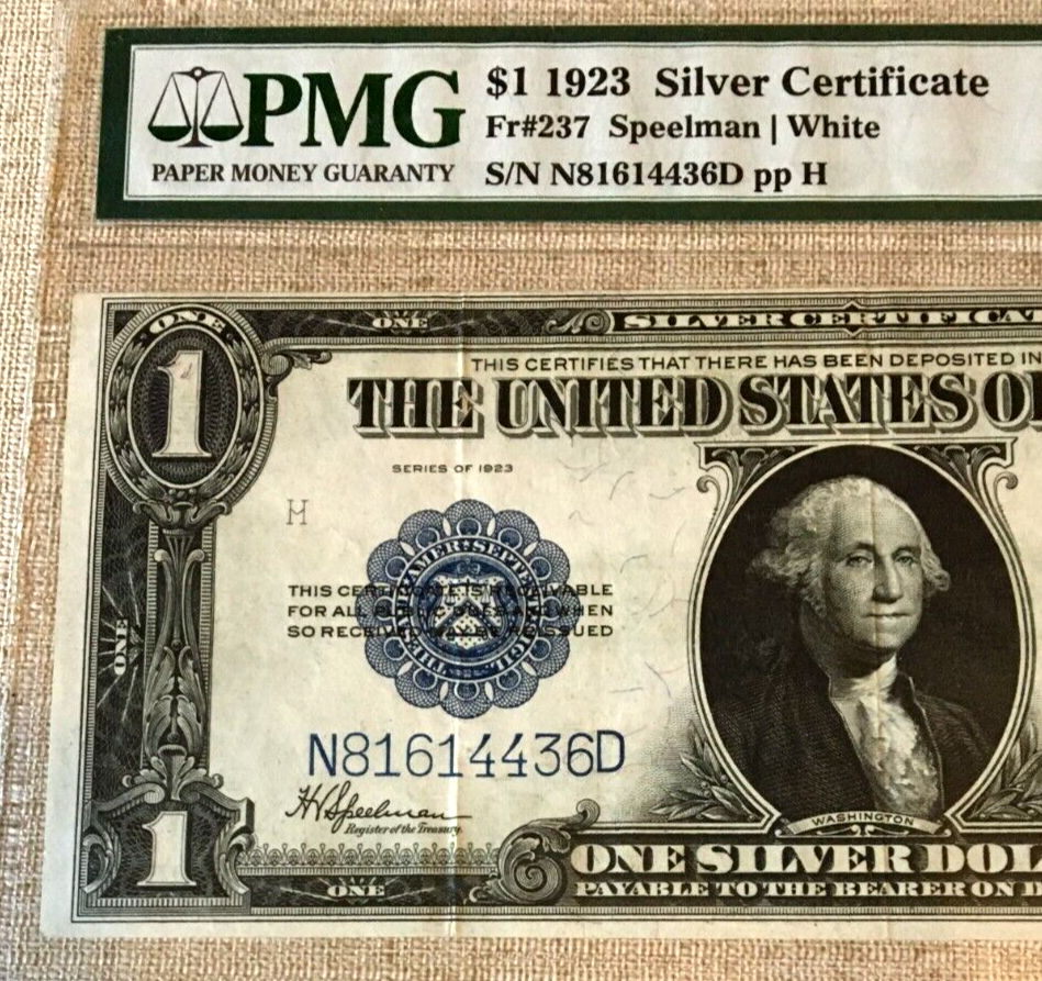 1923 $1 SILVER CERTIFICATE US LARGE NOTE PMG40 EPQ, EXTREMELY FINE 9342