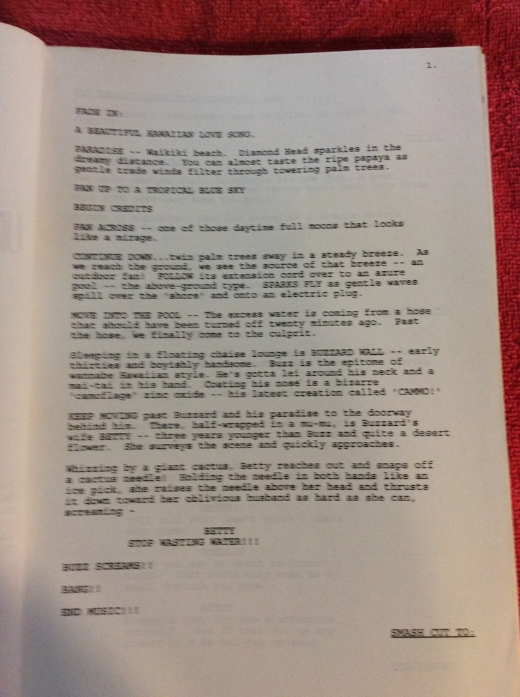 ORIGINAL SCRIPT UNDER THE HULA MOON STEPHEN BALDWIN CHRIS PENN BILLY CAMPBELL