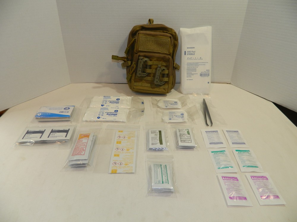 44 Essentials Items Back Packing, Hiking, Mountain Biking First Aid Kit
