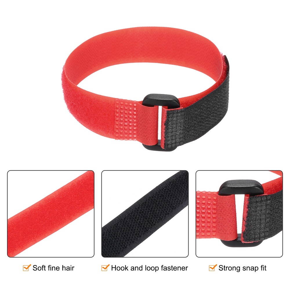 10 Pcs Battery Tie Down Straps, 0.8" x 8" Yellow/Red Nylon Hook Loop Strap