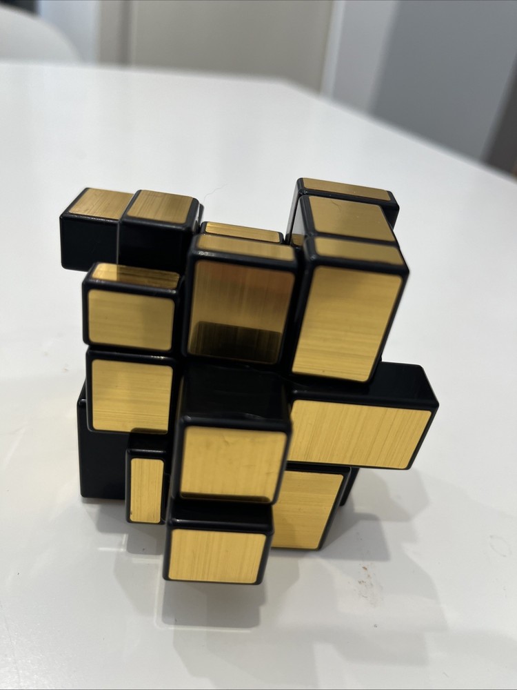 Mirror Cube 3 X 3x 3 Gold Brain Teaser