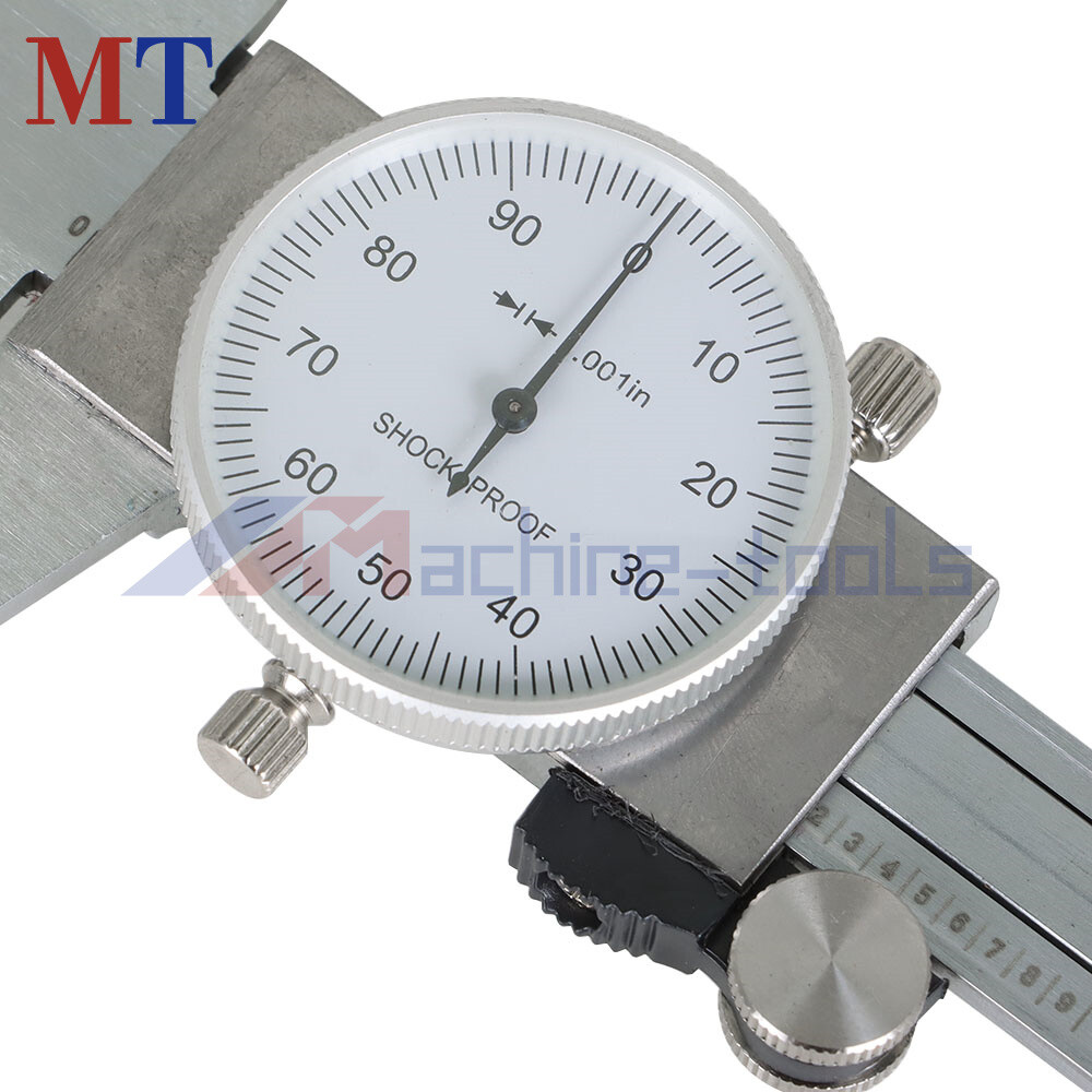 6 Inch Dial Caliper Shockproof Gauge 0.001" Of One Inch Stainless Steel