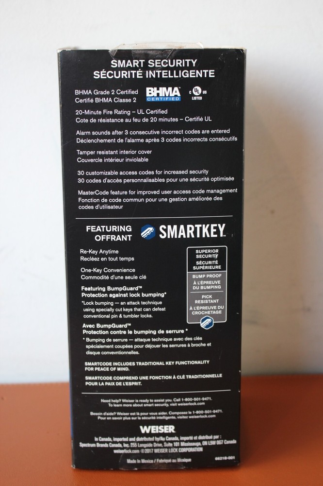 Weiser Smart Code 10 Touchpad Electronic Deadbolt - 9GED18000-016