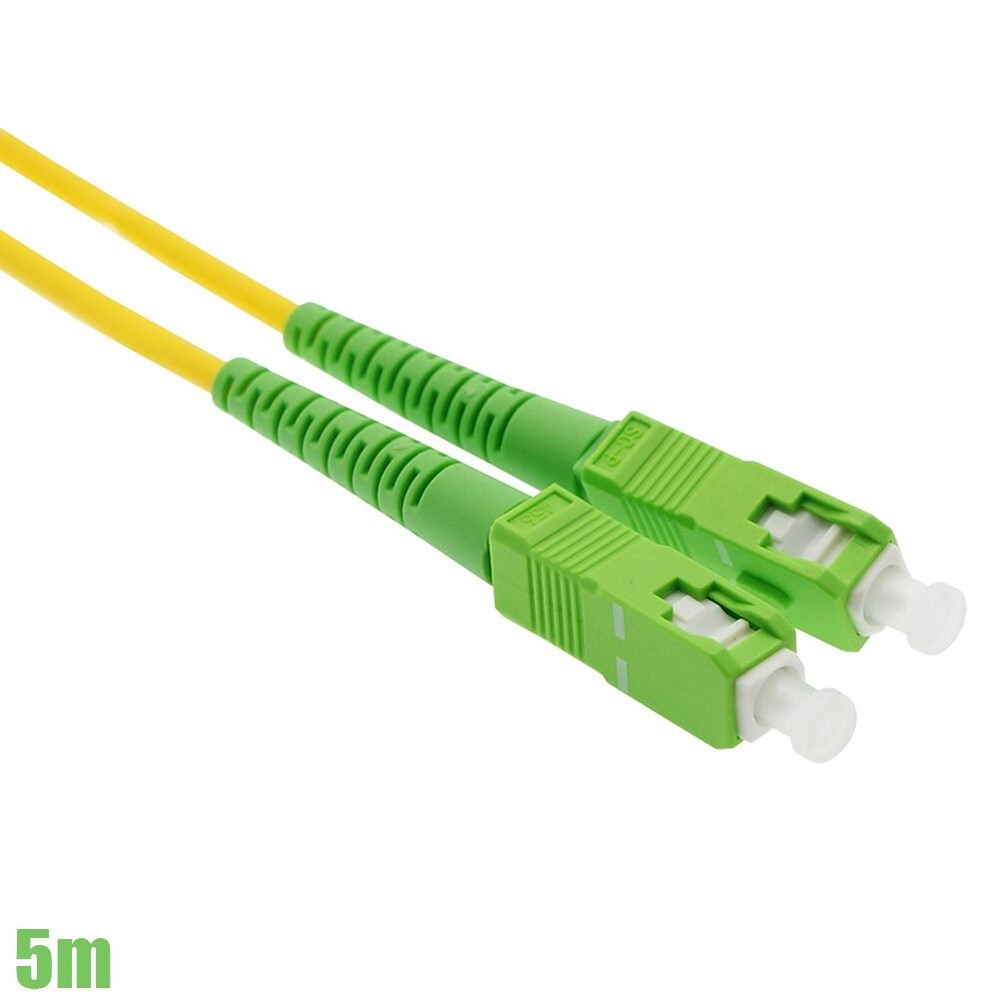 5M SC/APC to SC/APC Fiber Optic Simplex Singlemode Optical Patch Cable Yellow