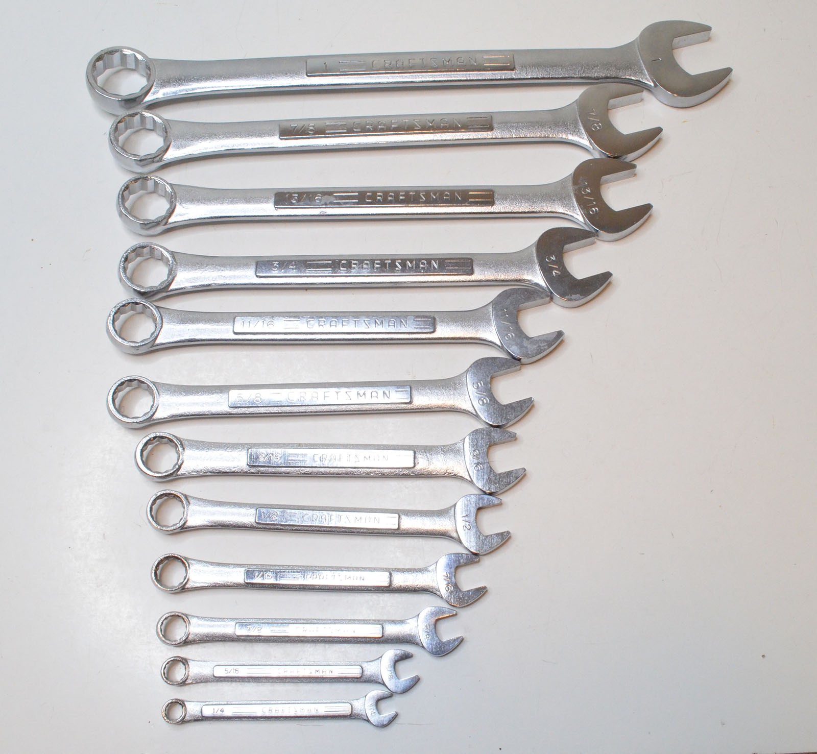 Vintage Craftsman 12pc Inch-SAE 12 Point Combination Wrench Set - Japan