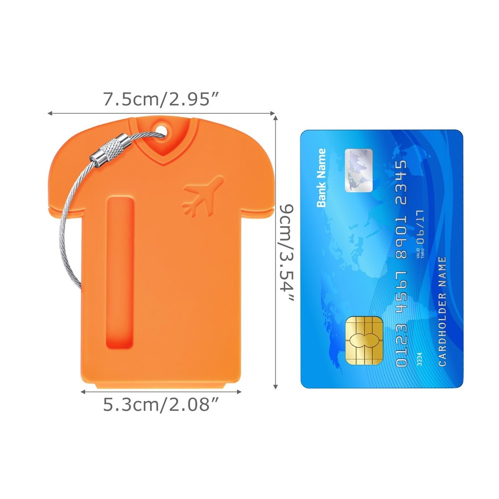 Zuihug 2Pack Personalized Jersey Shaped Plastic Luggage Tags - 2PCS, Orange