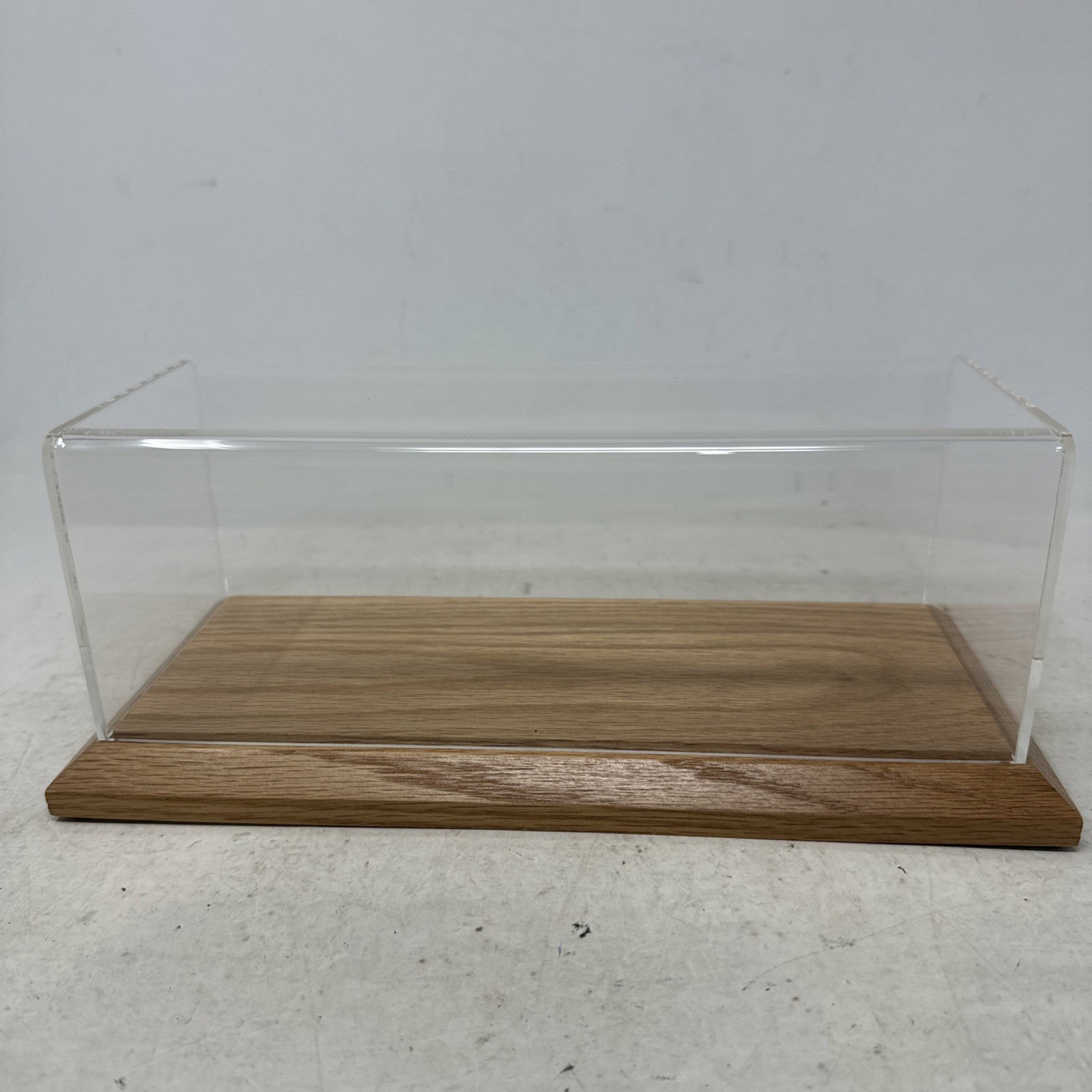 BRAND NEW Clear Acrylic Wood Base Display Case-32