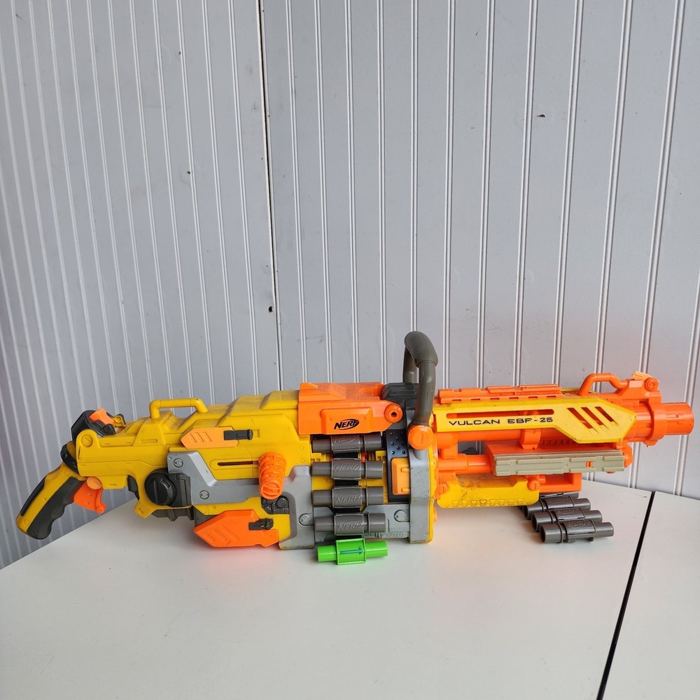 Nerf Vulcan EBF 25 Blaster Dart Gun Ammo Belt Tested & Working