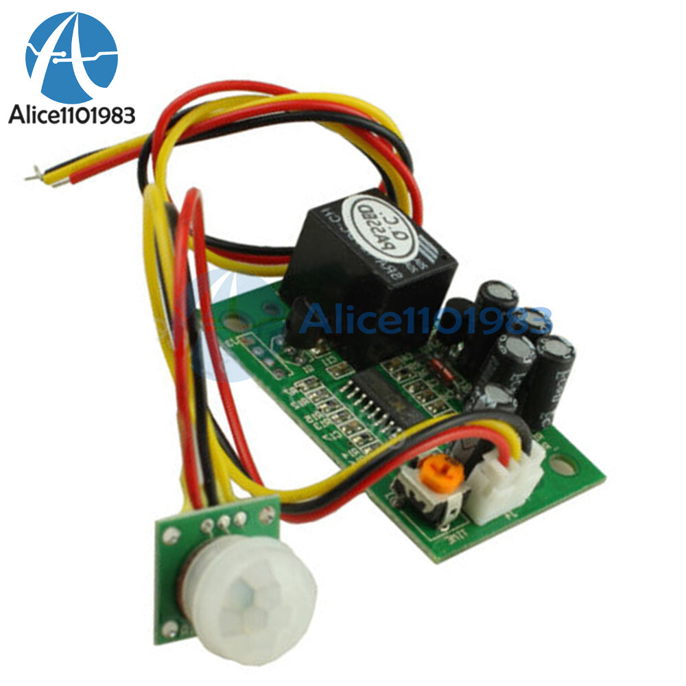12V PIR IR Pyroelectric Infrared Module Adjustable Relay Output Sensor