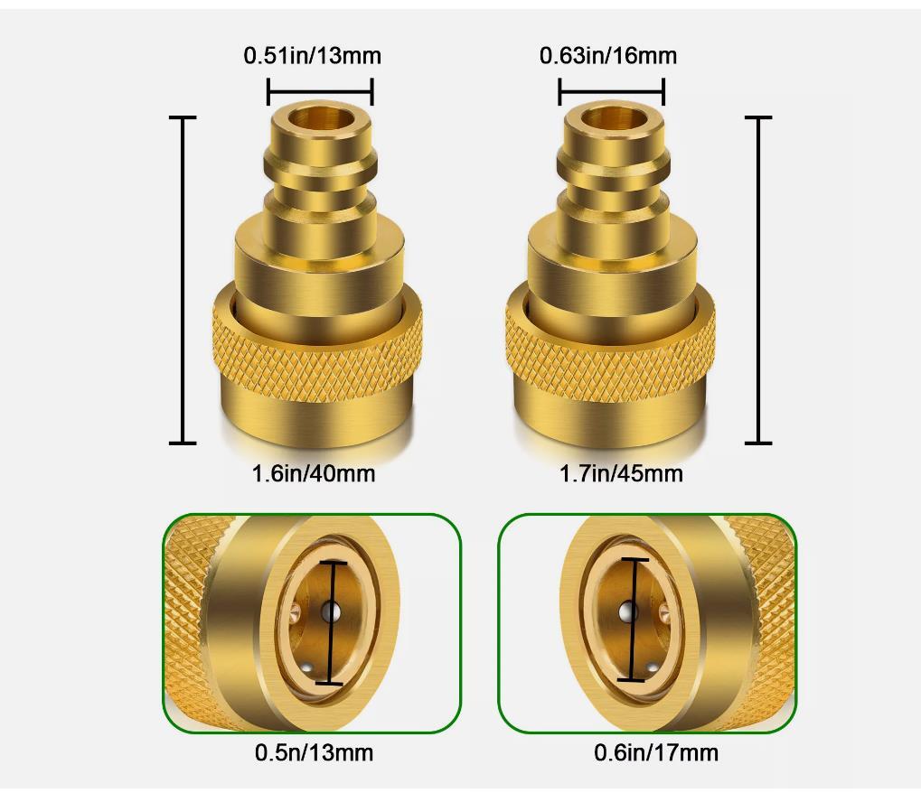 High & Low Connection Quick Couplers Kit Adapter: R134A to R1234YF
