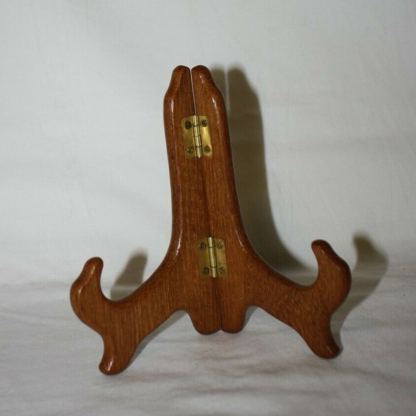 5" Hinged Teak Finish Display Easel