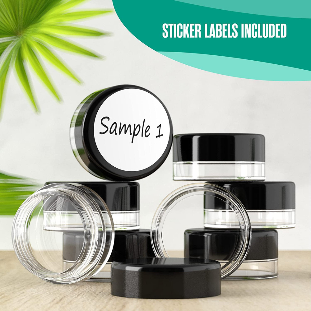 Mini Sample Containers with Lids, Empty Jars, 3 Gram, 50 Pack