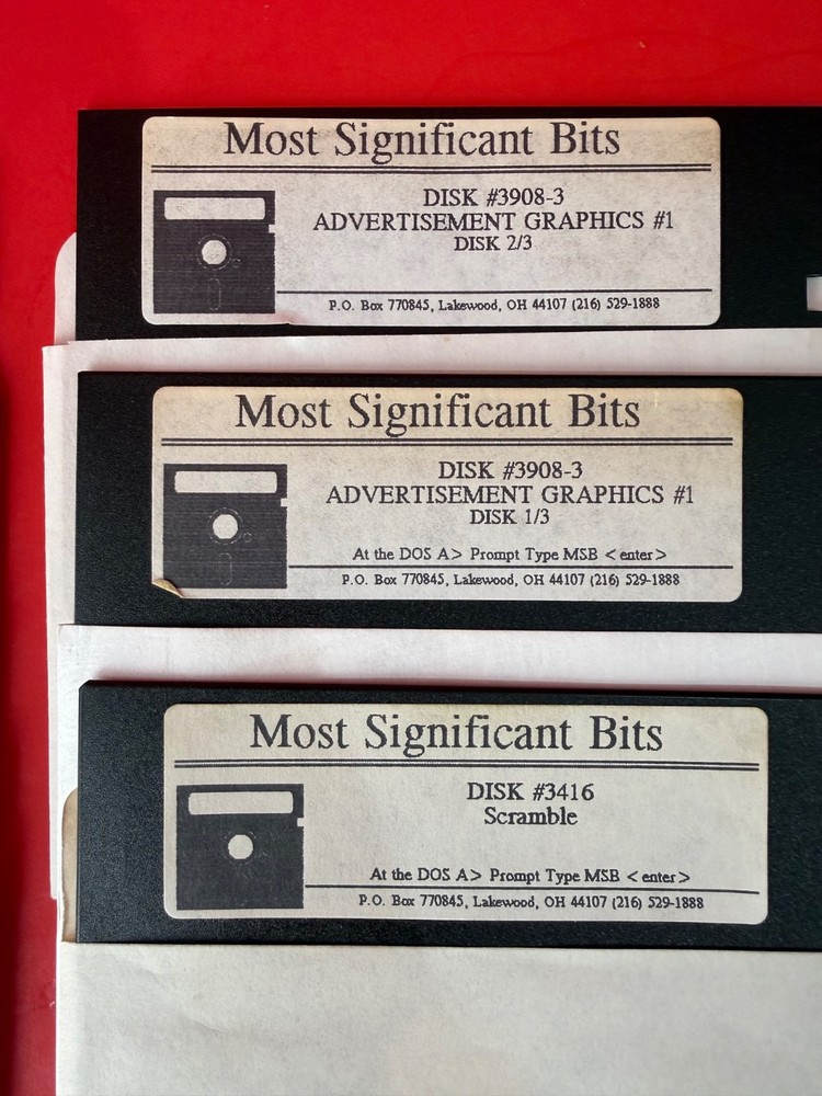 Most Significant Bits 6 Disk Set 5.25" Floppy Diskettes IBM / Software PC
