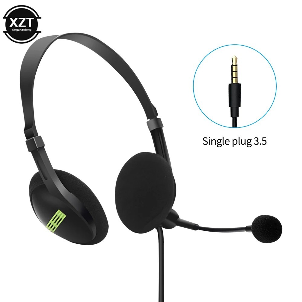 USB Headset Headphone With Microphone Noise Cancelling For PC Computer Call Chat