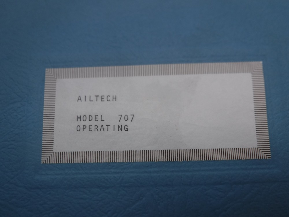 Ailtech 707 Spectrum Analyzer Operating Manual Rev A