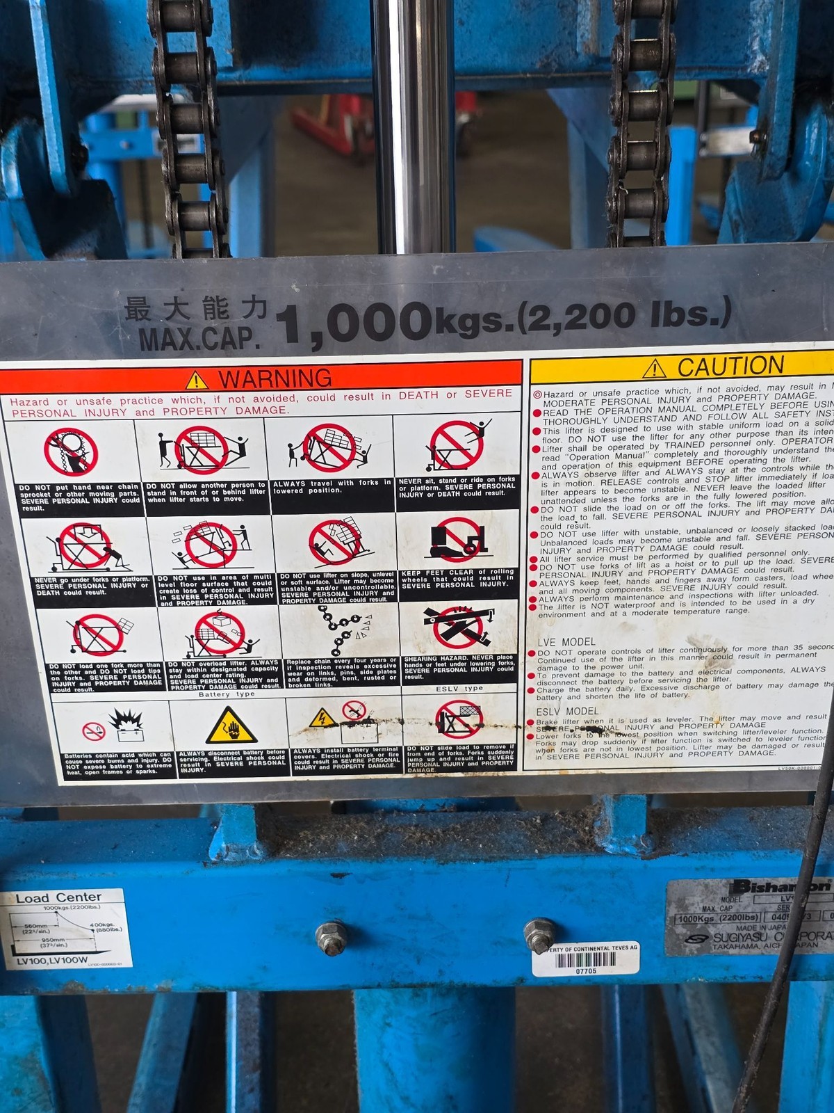 Bishamon SkidLift Foot Operated Skid Truck, 2200 lb. Capacity