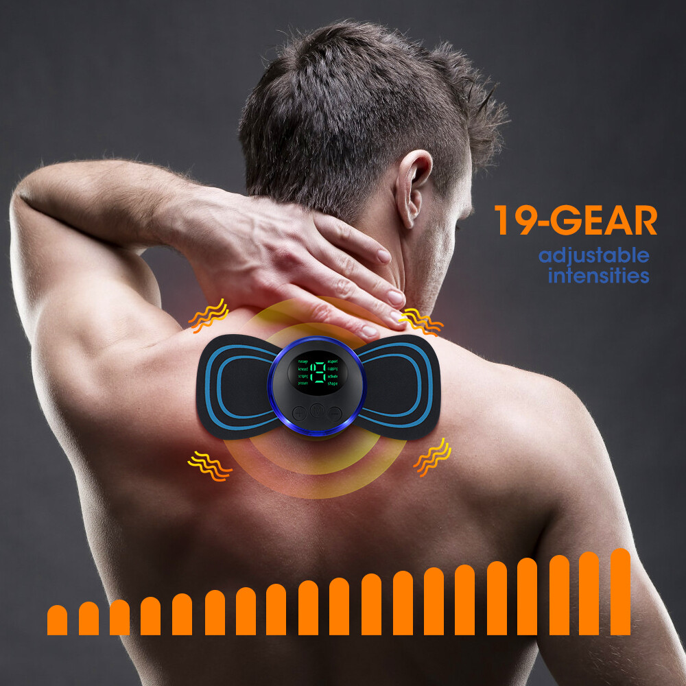 5Pcs Portable Mini Electric Neck Back Massager Cervical Massage Patch Stimulator