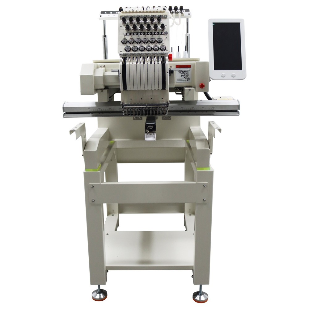 Commercial Home Automatic Flat Hat Embroidery Machine Single Head 12 Needles
