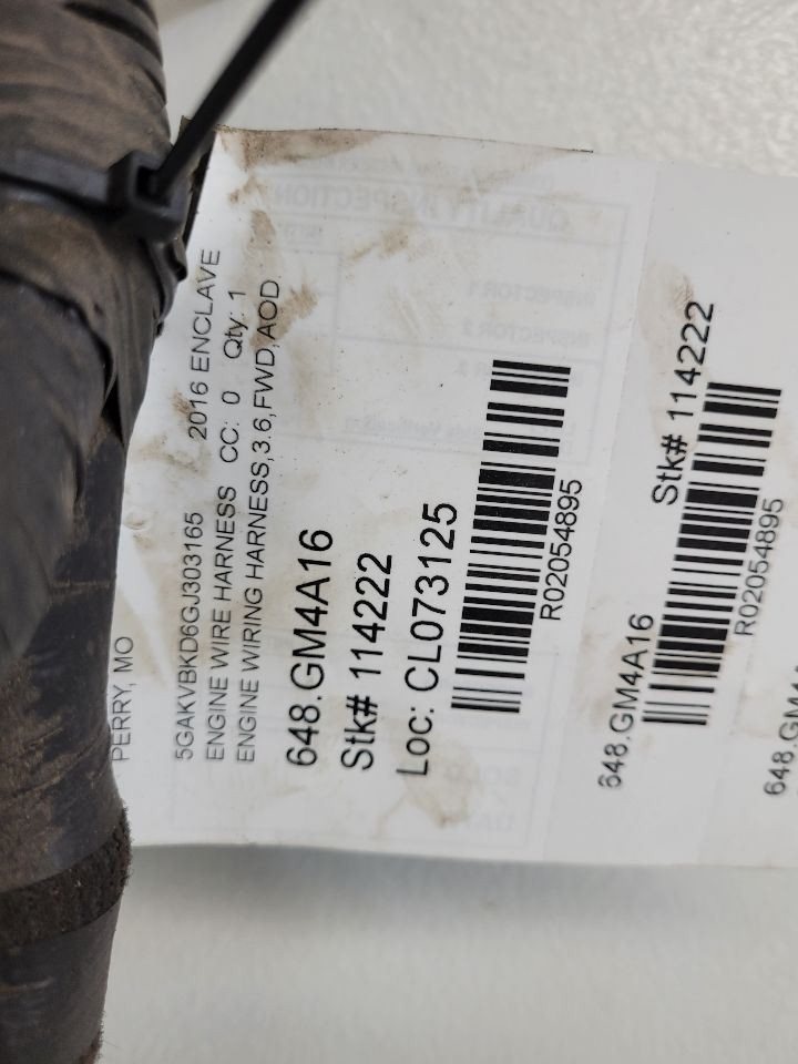 2015 2016 2017 BUICK ENCLAVE Engine Wire Harness