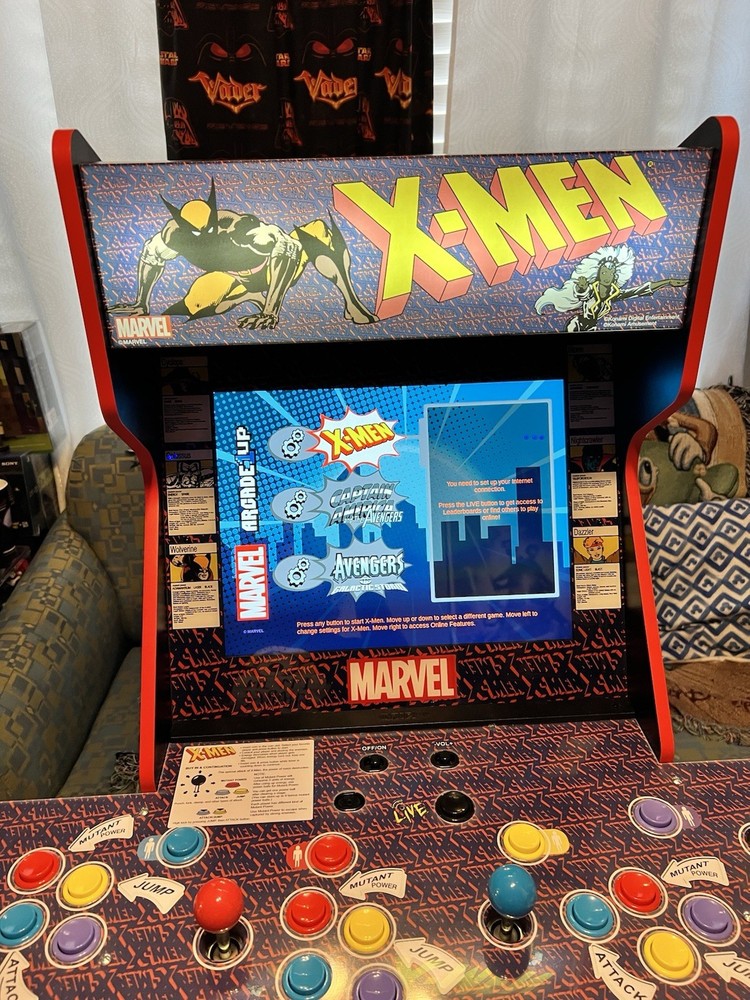 Arcade1Up Marvel X-Men 4 Player 3 Games Arcade Machine Stool & Riser RARE 🔥
