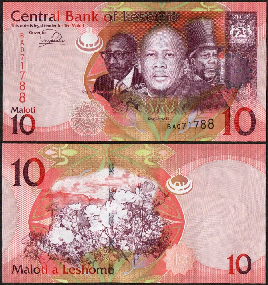 LESOTHO 10 MALOTI P21b 2013 UNC