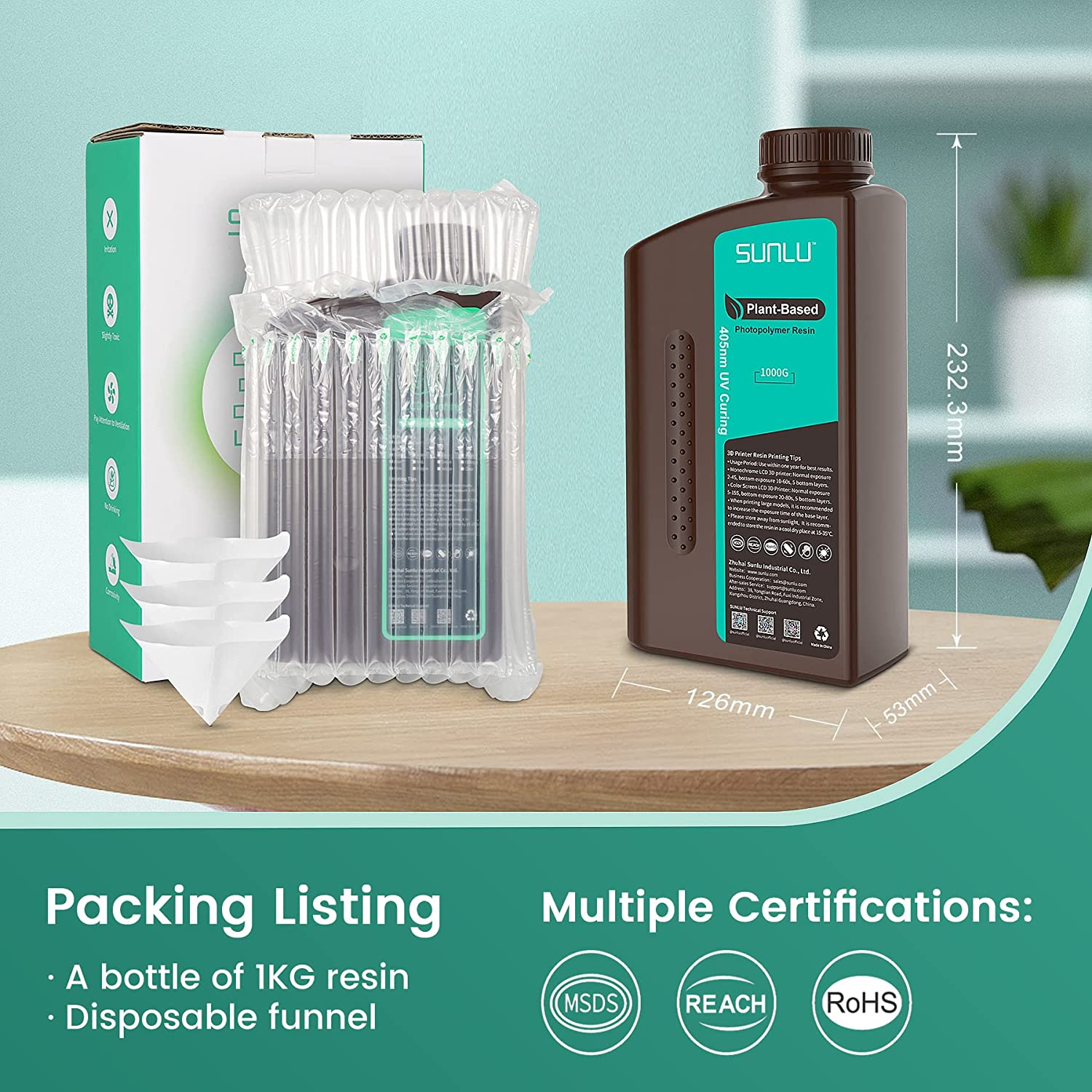 10×1KG SUNLU Standard/Standard-Plus/Washable/Toughness/ABS-Like/PA-Like Resin