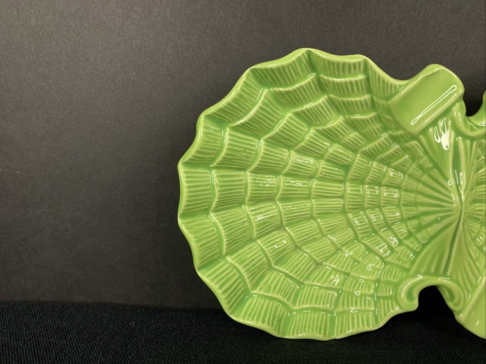 Vintage Lime Green Spider Web Design Ashtray