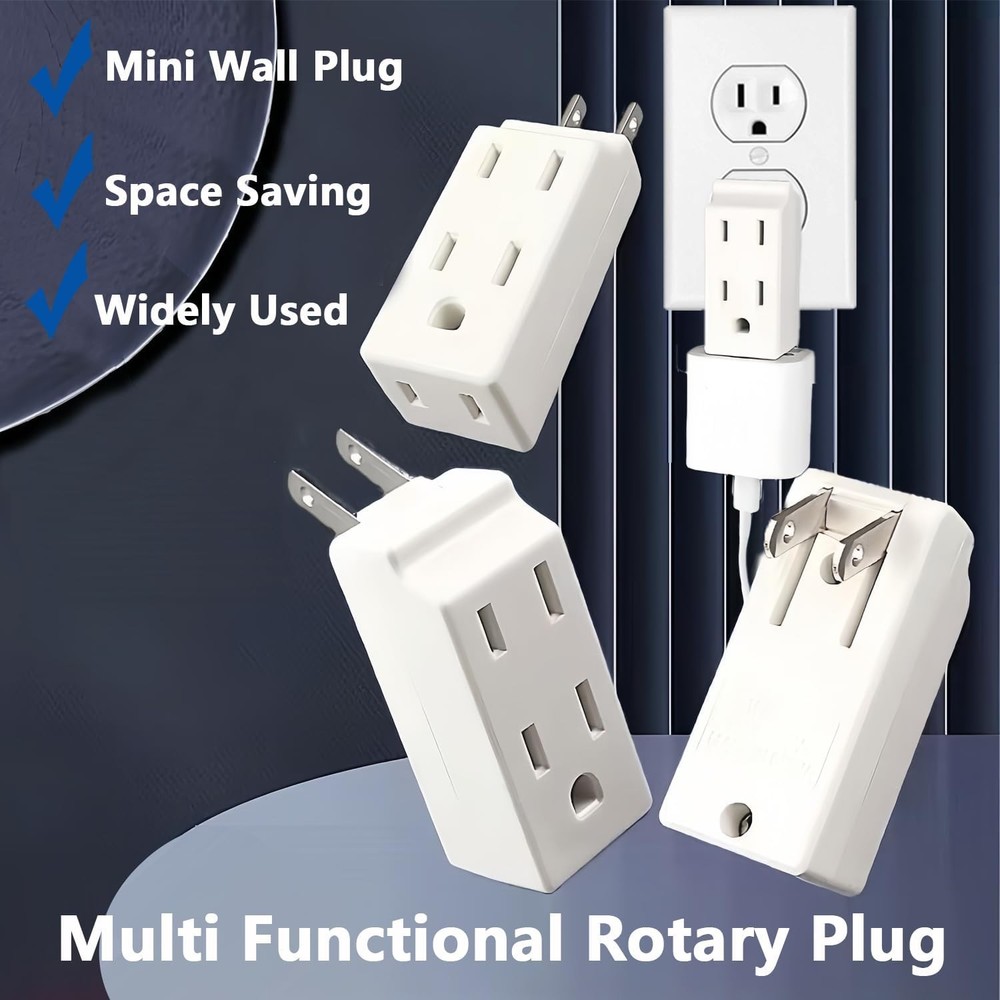 4 Pack Mini Indoor Wall Tap Plug, AC Flat Plug Adapter Outlet Extender