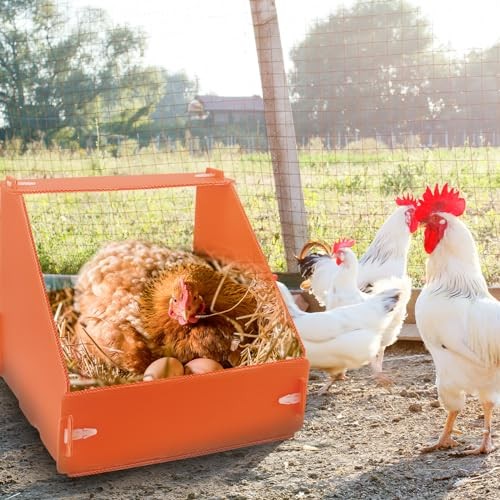 Touri 3 Pack Durable Chicken Nesting Boxes for Laying Eggs for Orange-3 pack