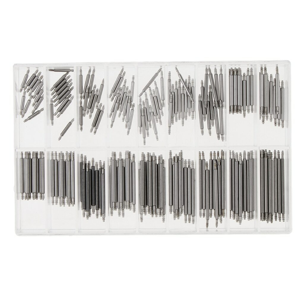 360pcs Watch PINS SPRING BARS Band Strap Link 8-25mm Repair Kit Stainless Steel