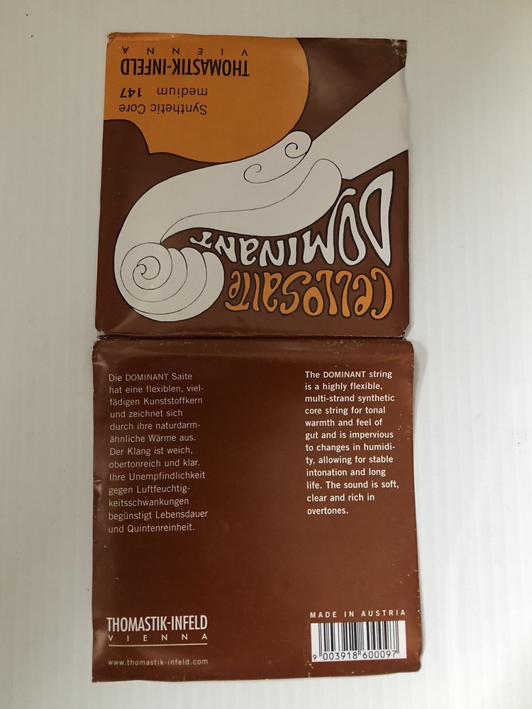 Thomastik Dominant Cello Set 147 A, D, G, C Full String Set