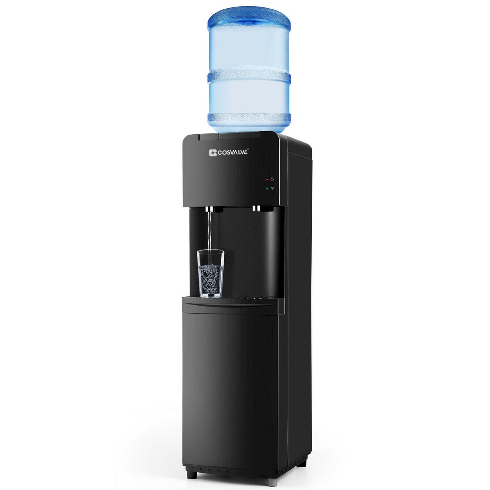 Black Top Loading Hot Cold Water Cooler Water Dispenser Compressor Refrigeration