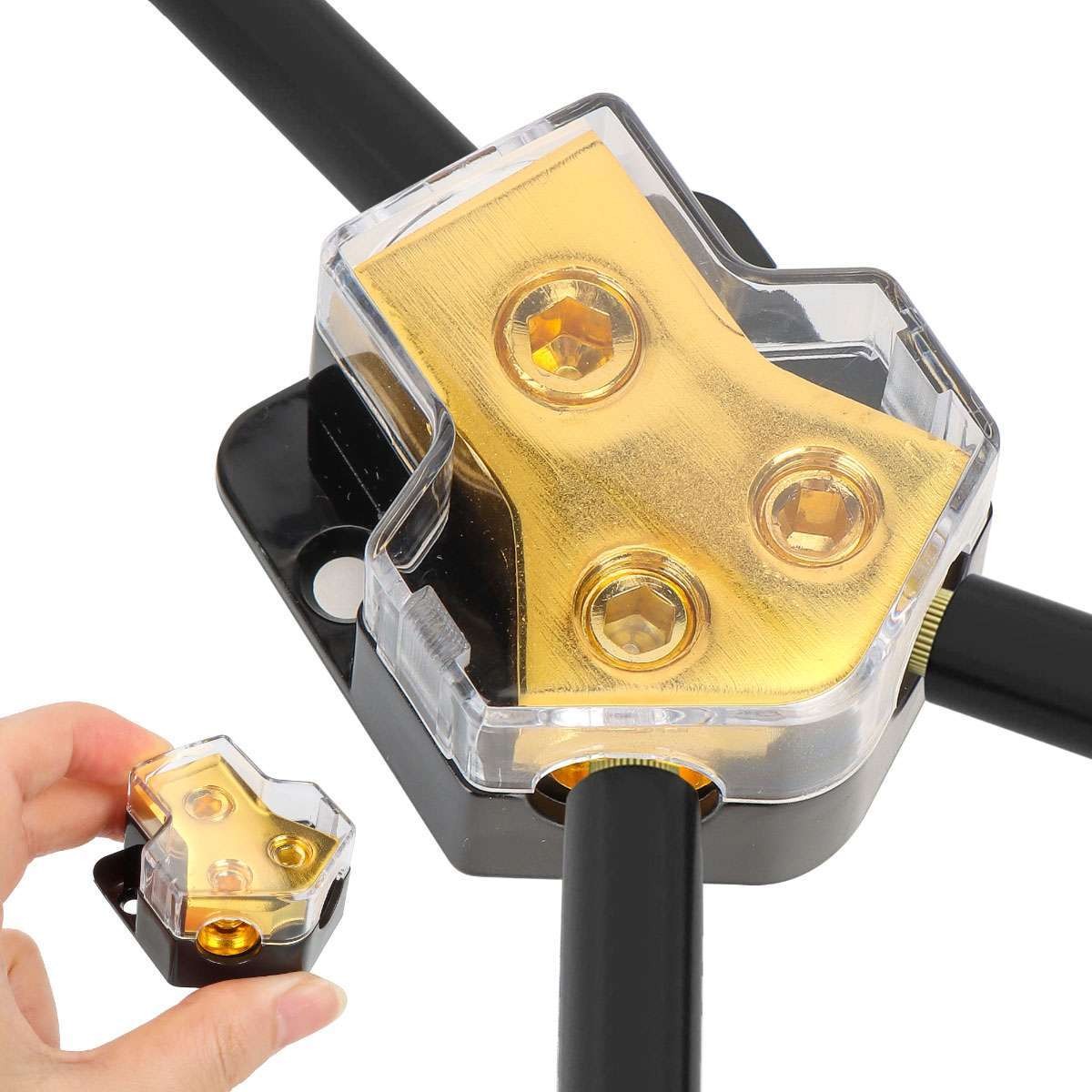 Car Audio Splitter Amp Power 0/2/4 Gauge In 4/6/8 Gauge Out Distribution Block