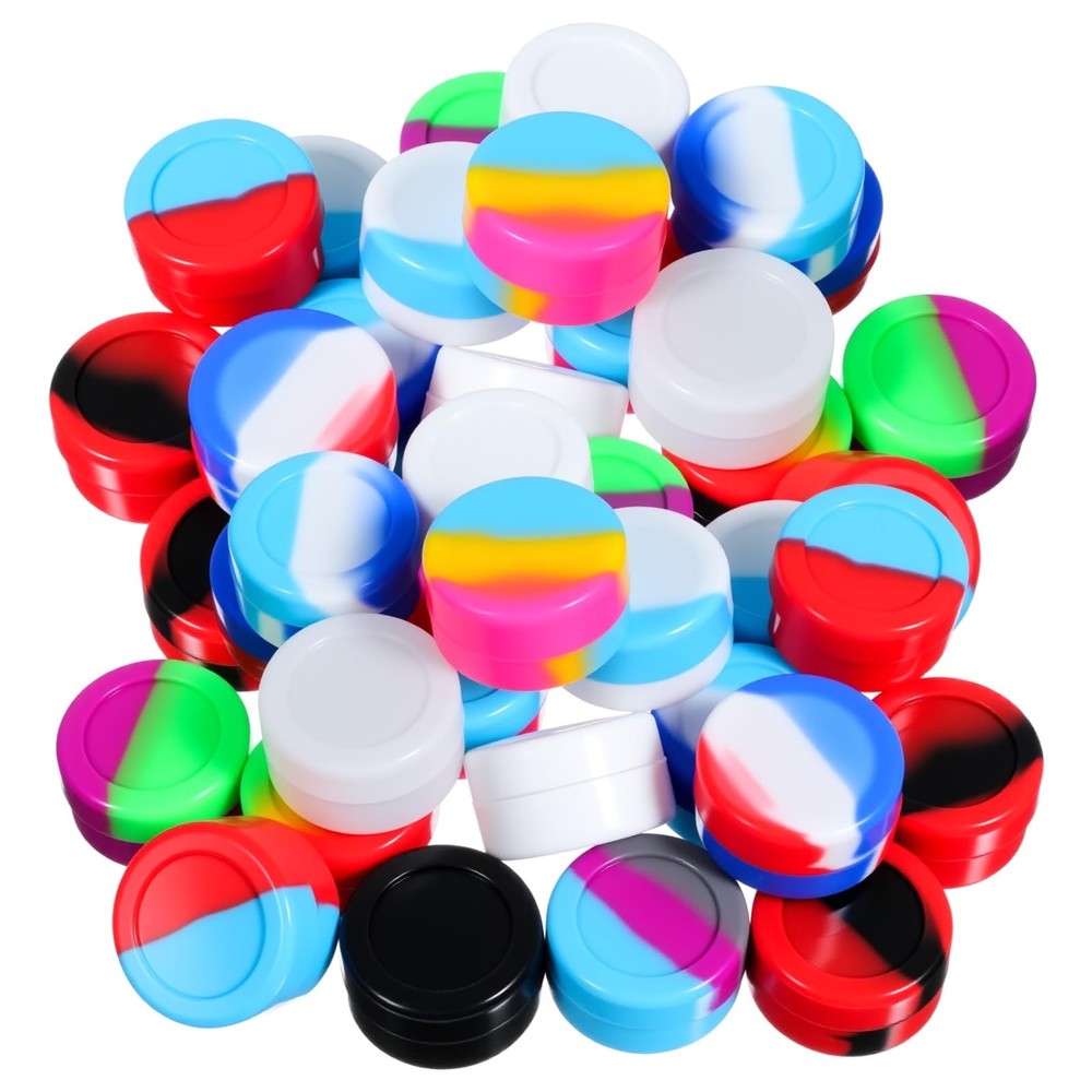 50 Pack 5ML Silicone Non-Stick Storage Jars for Multiple Uses