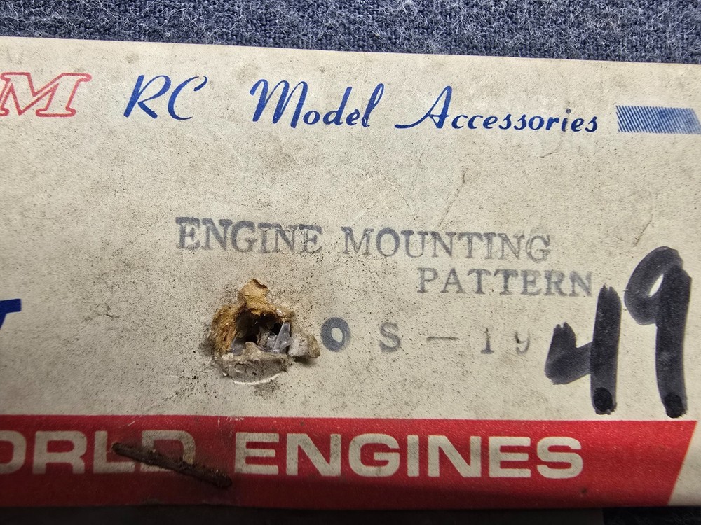 Vintage New IM RC Model Accessories Engine Mounting Pattern OS Max 19